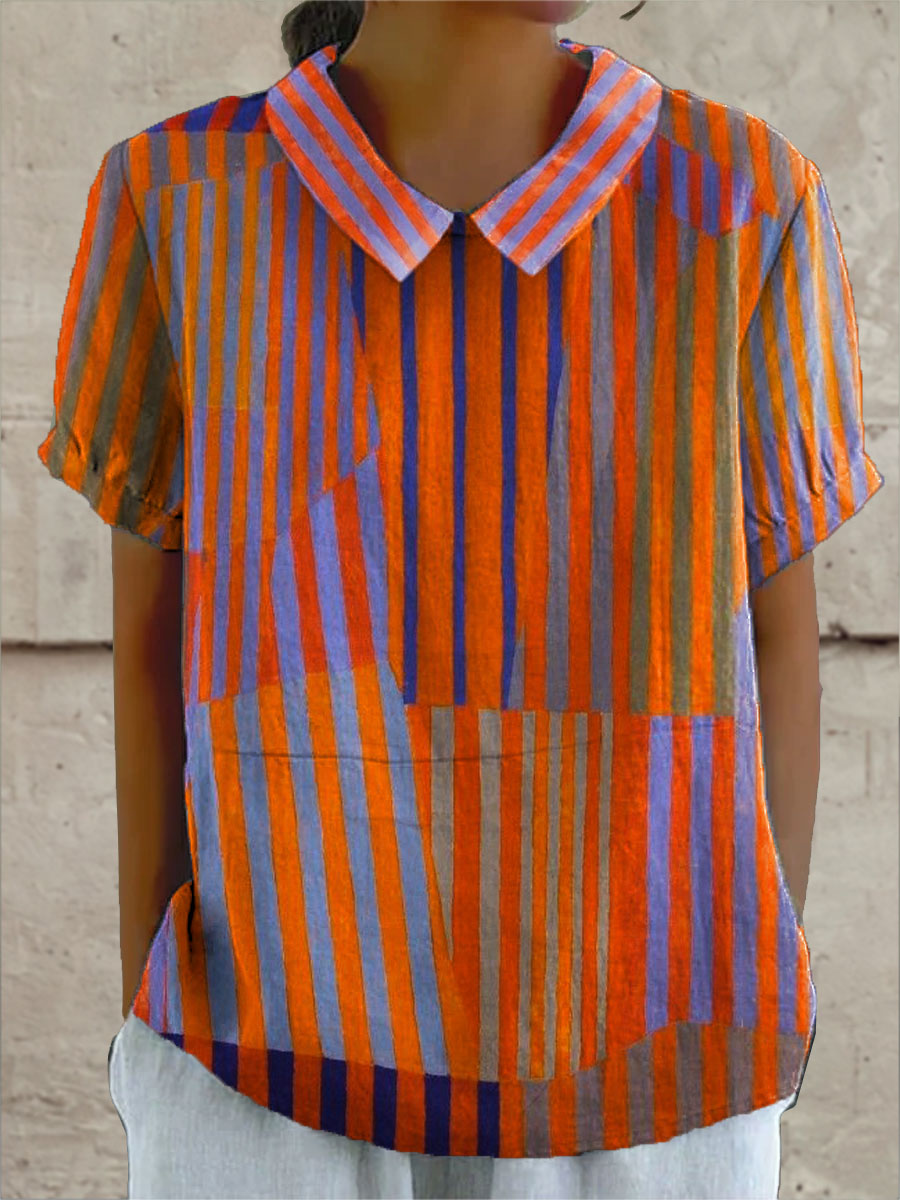 Maya | Geometric Striped Shirt