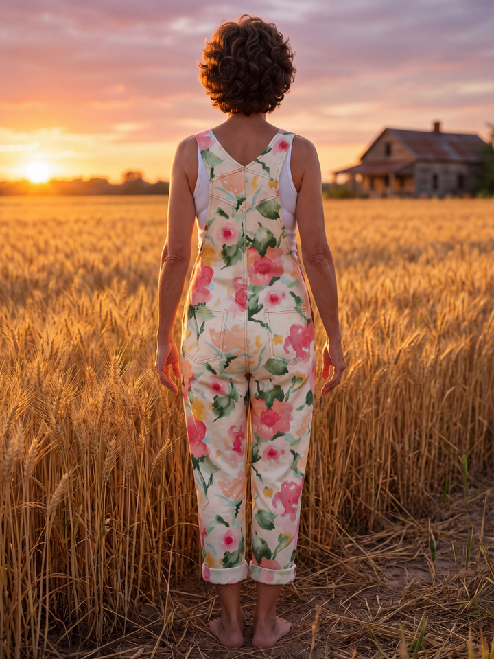 Cordelia | Floral Full-Length Jumpsuit with Relaxed Straight-Leg Fit