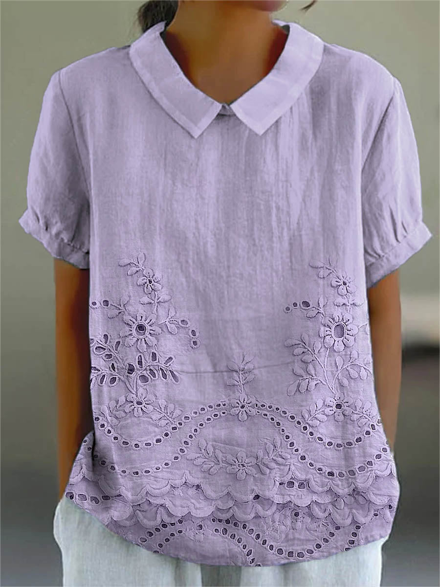Amanda | Floral Embroidered Shirt