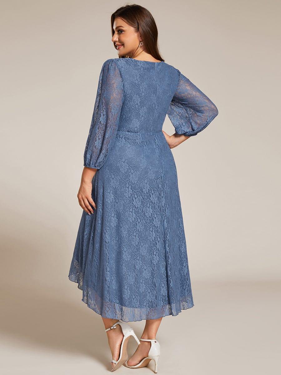 pretty CAMILLE|Plus Size High-Low Lace Wedding Guest Dress(Final Sale)