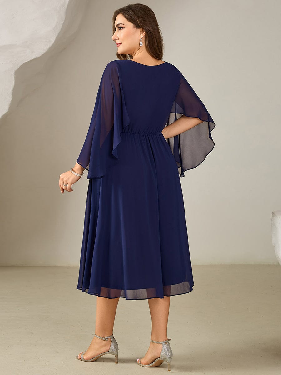 ever WYNN|Plus Size V-Neck Chiffon Wedding Guest Dress