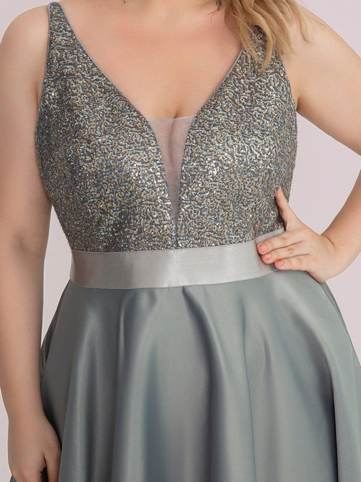 pretty ALYNA|Sparkly Plus Size Prom Dresses for Women with Irregular Hem (Final Sale)