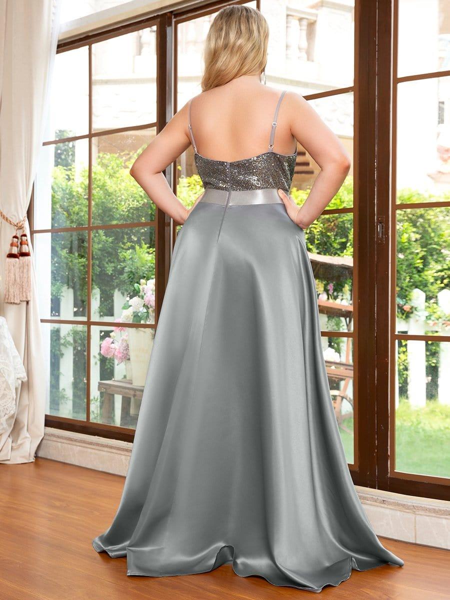 pretty ALYNA|Sparkly Plus Size Prom Dresses for Women with Irregular Hem (Final Sale)