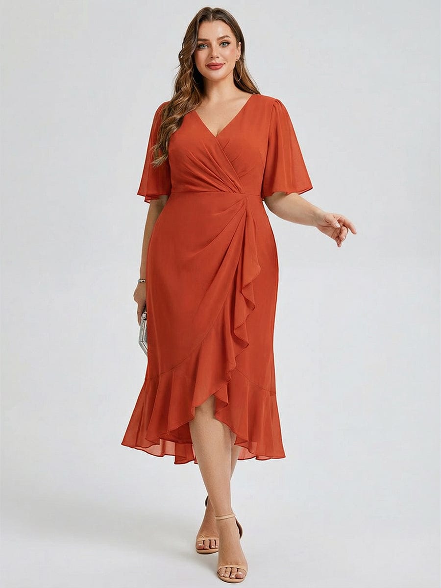 pretty FLORENCIA|Plus Size Floral Chiffon Wedding Guest Dress