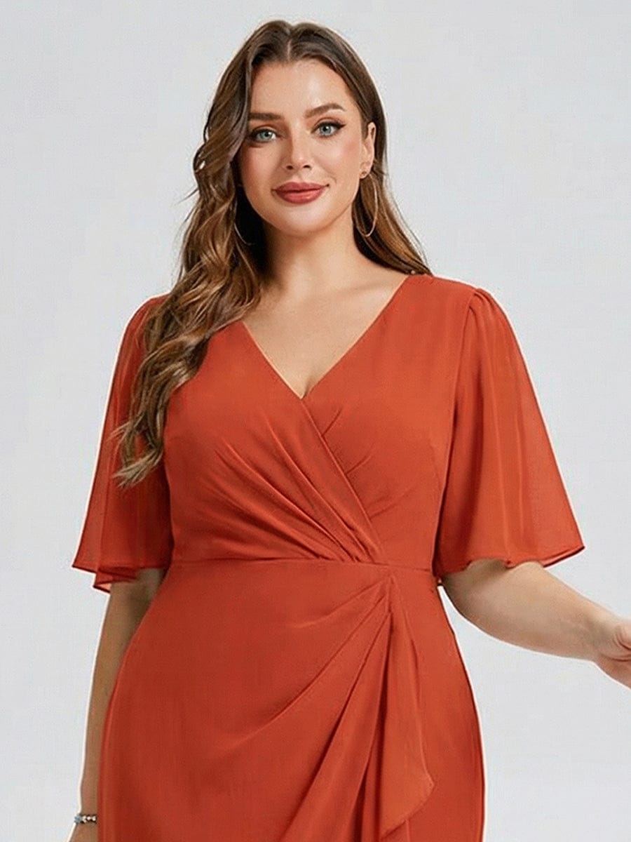 pretty FLORENCIA|Plus Size Floral Chiffon Wedding Guest Dress