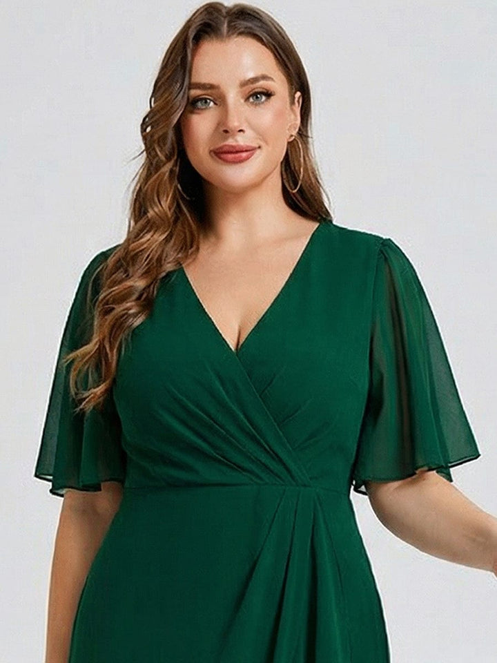 pretty FLORENCIA|Plus Size Floral Chiffon Wedding Guest Dress