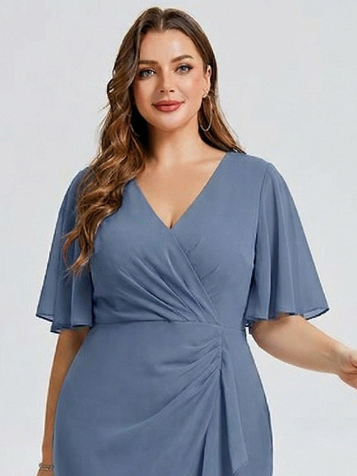 pretty FLORENCIA|Plus Size Floral Chiffon Wedding Guest Dress