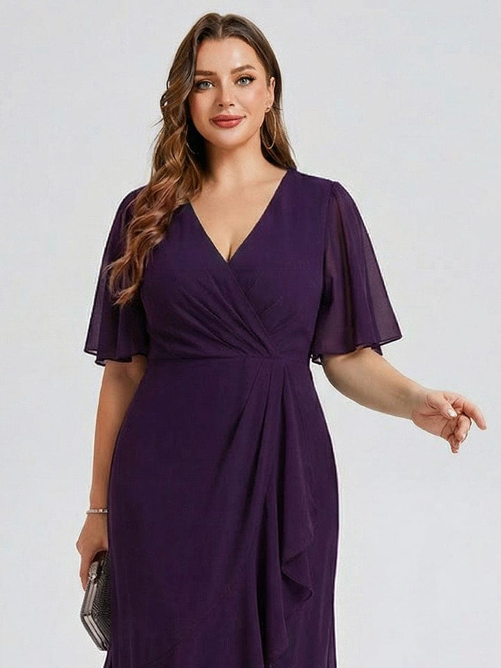 pretty FLORENCIA|Plus Size Floral Chiffon Wedding Guest Dress