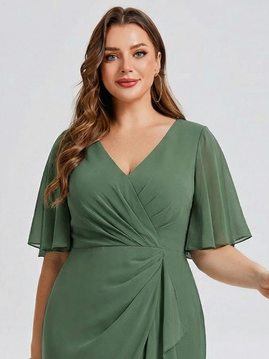 pretty FLORENCIA|Plus Size Floral Chiffon Wedding Guest Dress