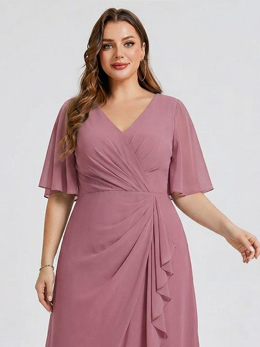 pretty FLORENCIA|Plus Size Floral Chiffon Wedding Guest Dress