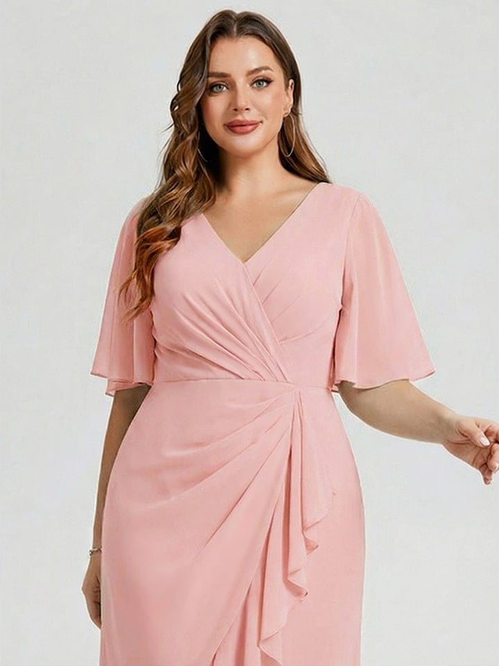 pretty FLORENCIA|Plus Size Floral Chiffon Wedding Guest Dress