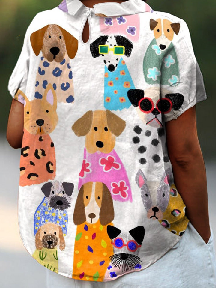 Ella | Dog Print Shirt