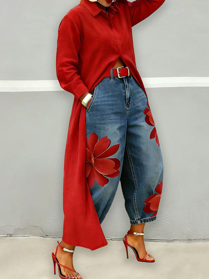 Sophia - Pantalones florales elegantes