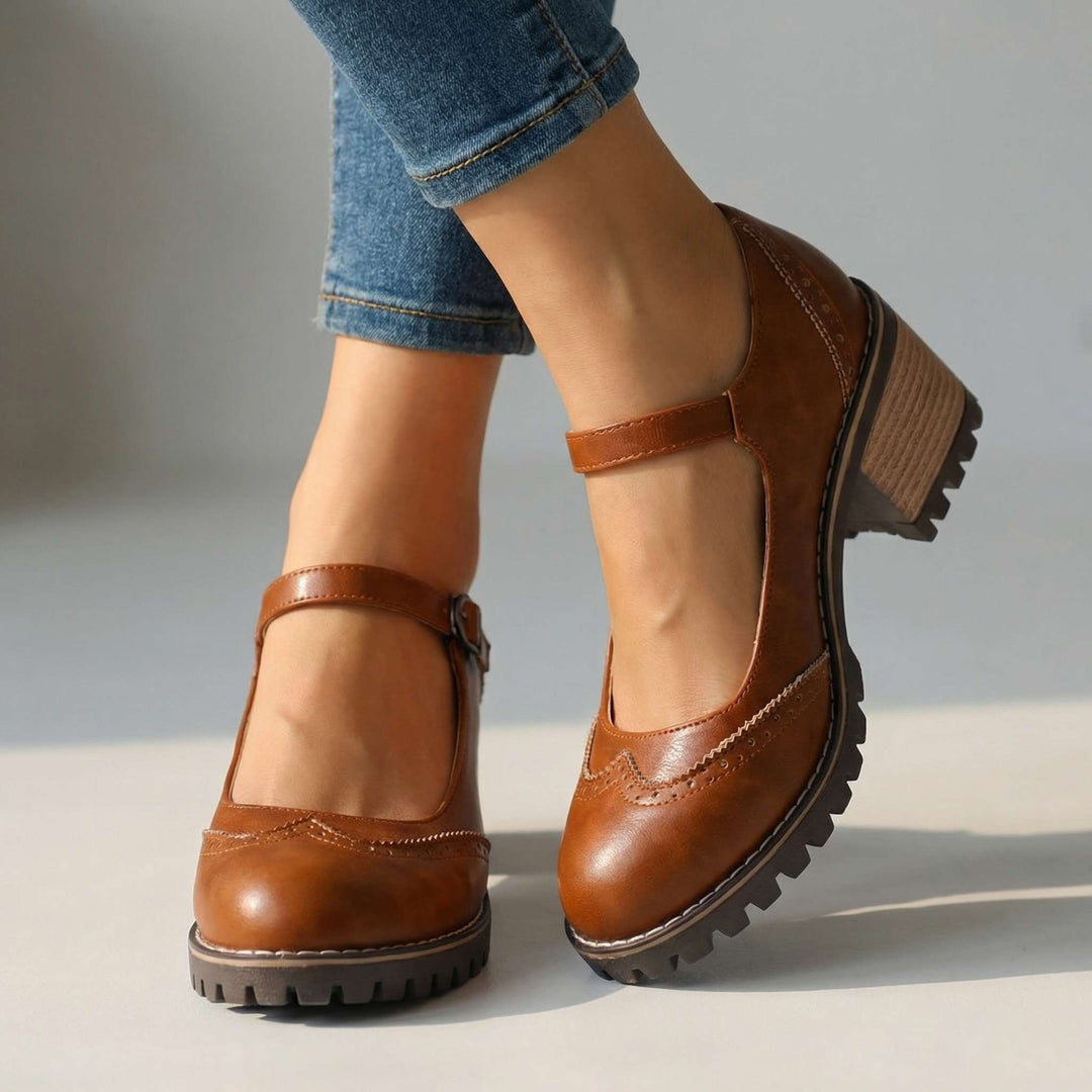 Amelia T-Strap Mary Jane Heels.