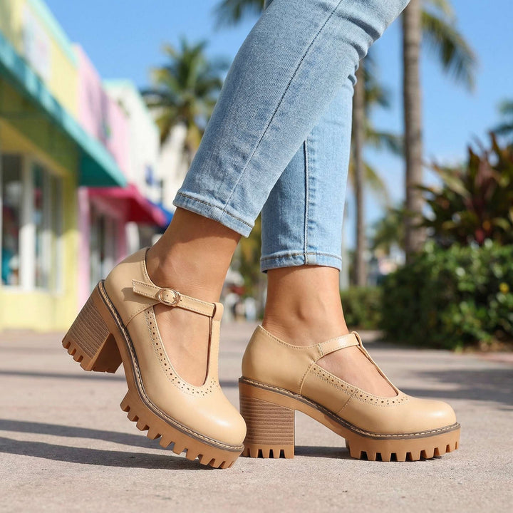 Jasmine Classic T‑Strap Mary Jane Heels