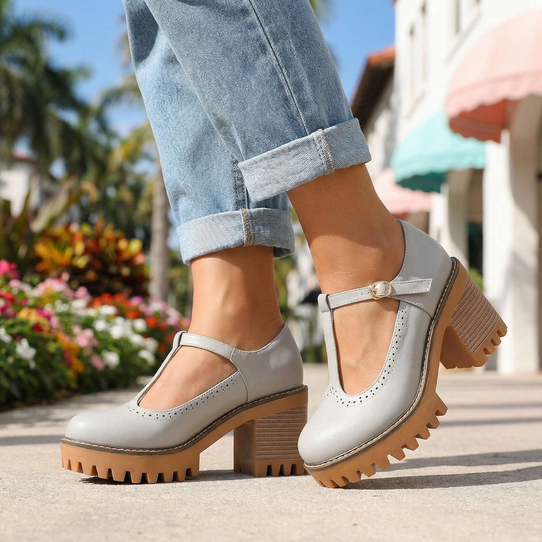 Jasmine Classic T‑Strap Mary Jane Heels