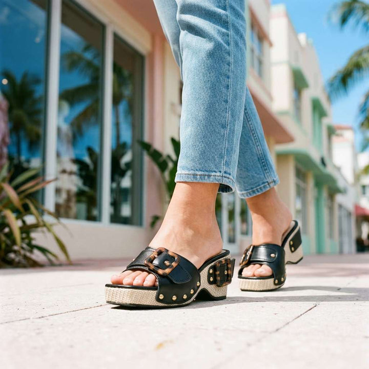 Evelina Women's Buckle Slide Sandals