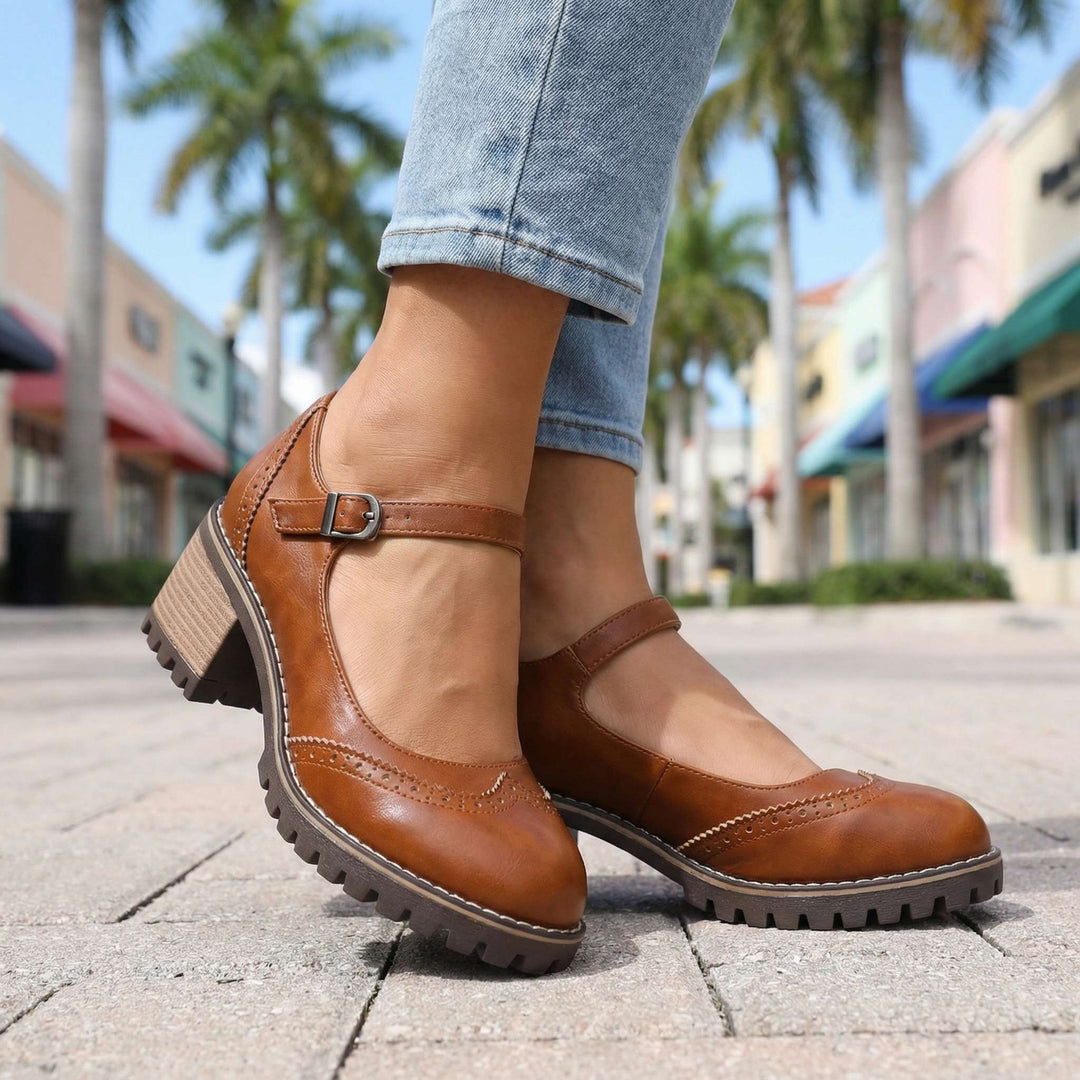 Amelia T-Strap Mary Jane Heels.