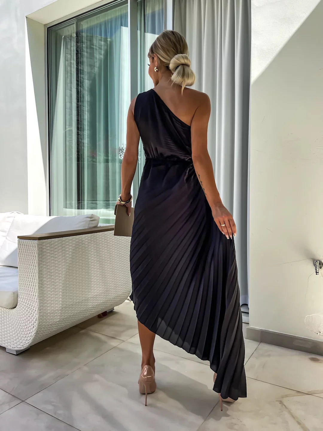 Dariella | Romantic Flower One Shoulder Dress