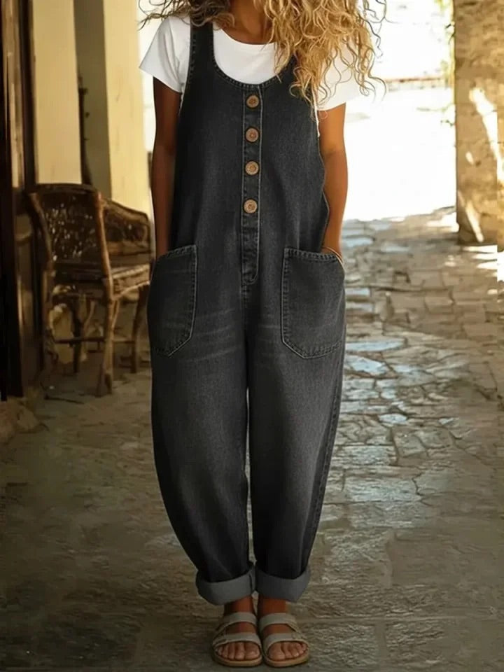 Lisa – Vintage Cotton Denim Jumpsuit